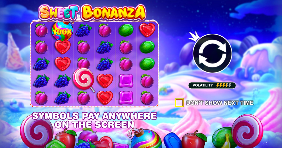Spil Sweet Bonanza fra Pragmatic Plays med 1000 kroner i bonus