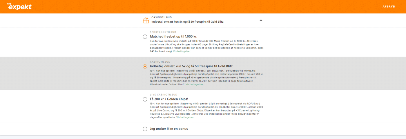 nye expekt casino velkomstbonus